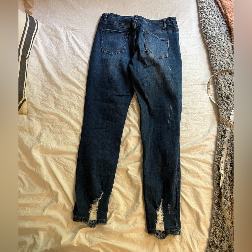 Wild Oak Boutique Dogma Distressed Blue Jeans - Picture 2 of 6
